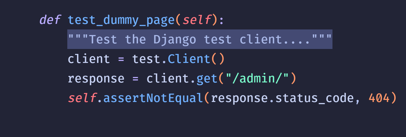 Utilisation du client de test Django