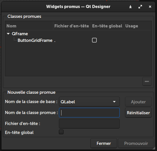 Promotion de widget