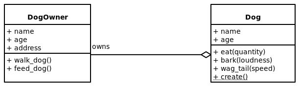 Diagramme UML représentant une classe de chiens
