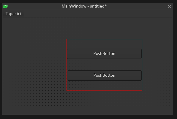 Fenêtre avec un layout non redimensionné