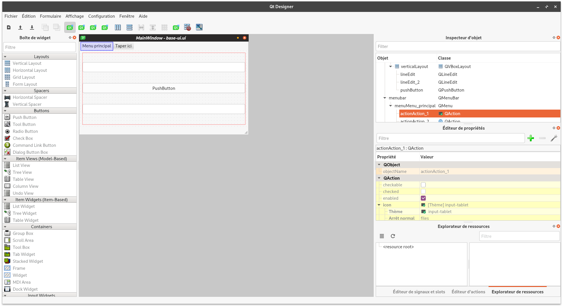 Qt Designer en action